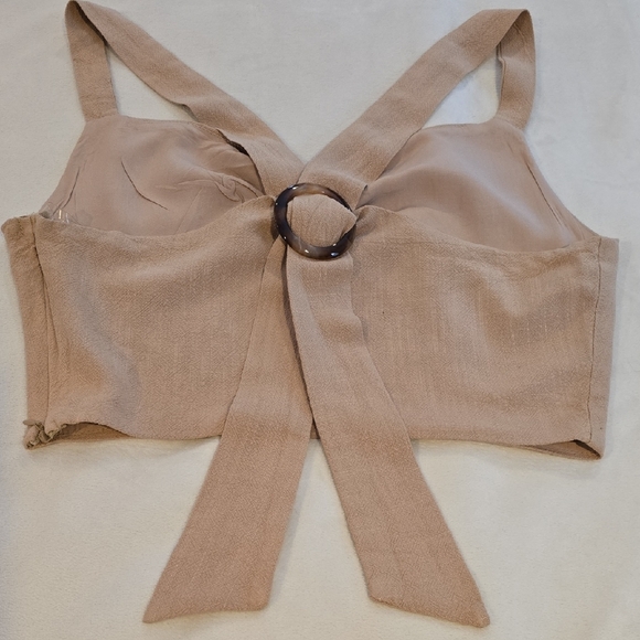 Style Rack Beige Ruched Crop Top - Picture 8 of 12